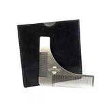 Bartschablone aus Metall mit Kamm